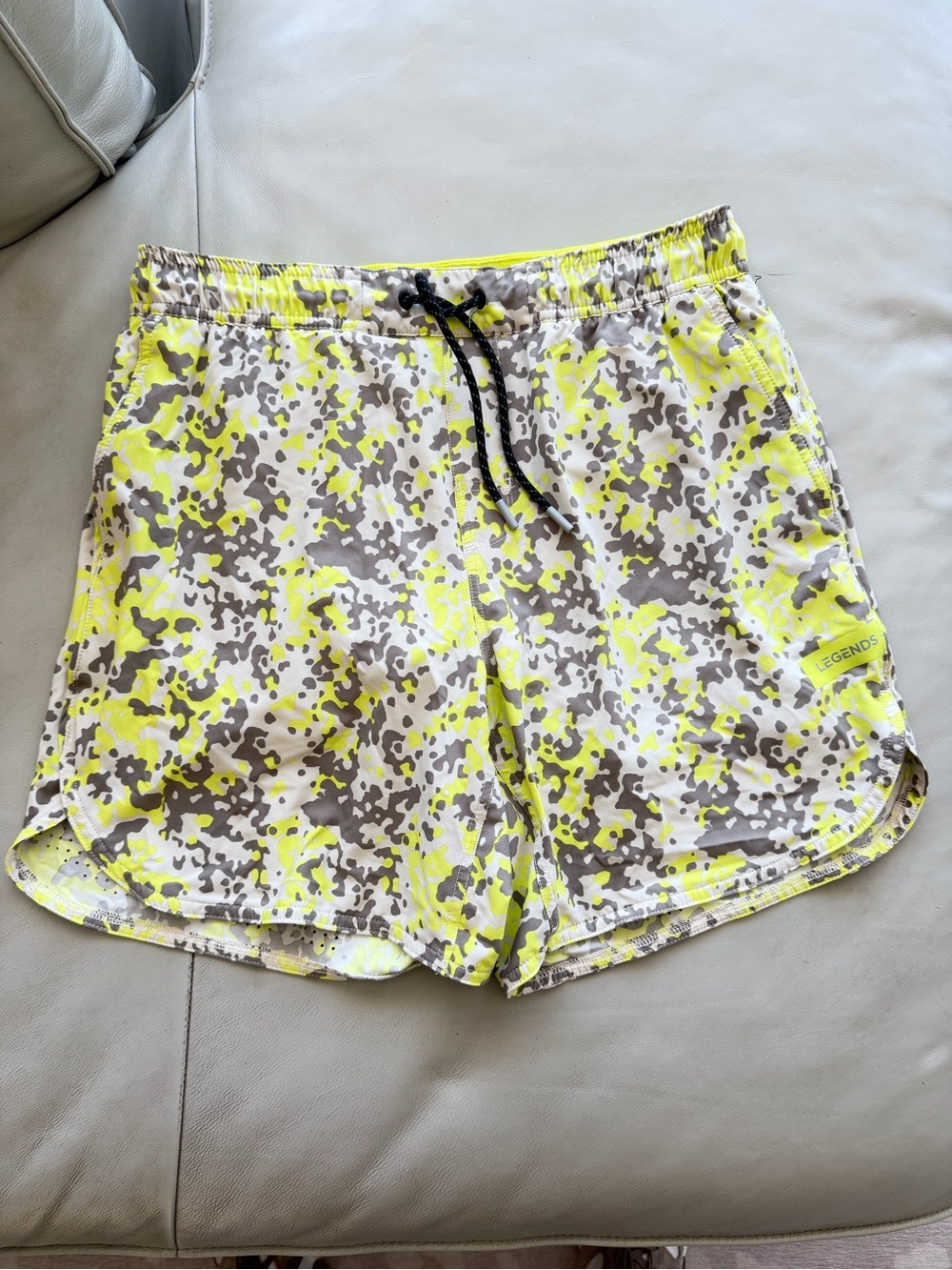 Neon Yellow Camo Men's Athletic Shorts